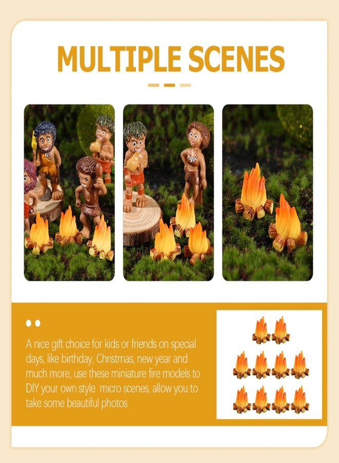SHINEOFI 10Pcs Miniature Campfire Set - Realistic Bonfire Models for Fairy Gardens, Terrariums, Dollhouse Scenes, DIY Craft Projects, Flower Pot Decor, Mini Landscape Displays - Image 5